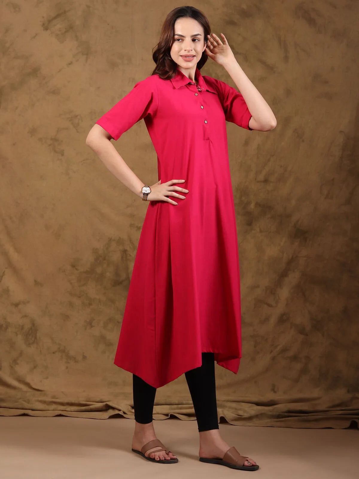Handloom Cotton A-line Collar Kurta