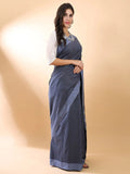 Handloom Cotton Blue Stripes Saree