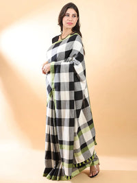 Handloom Cotton Checks Saree