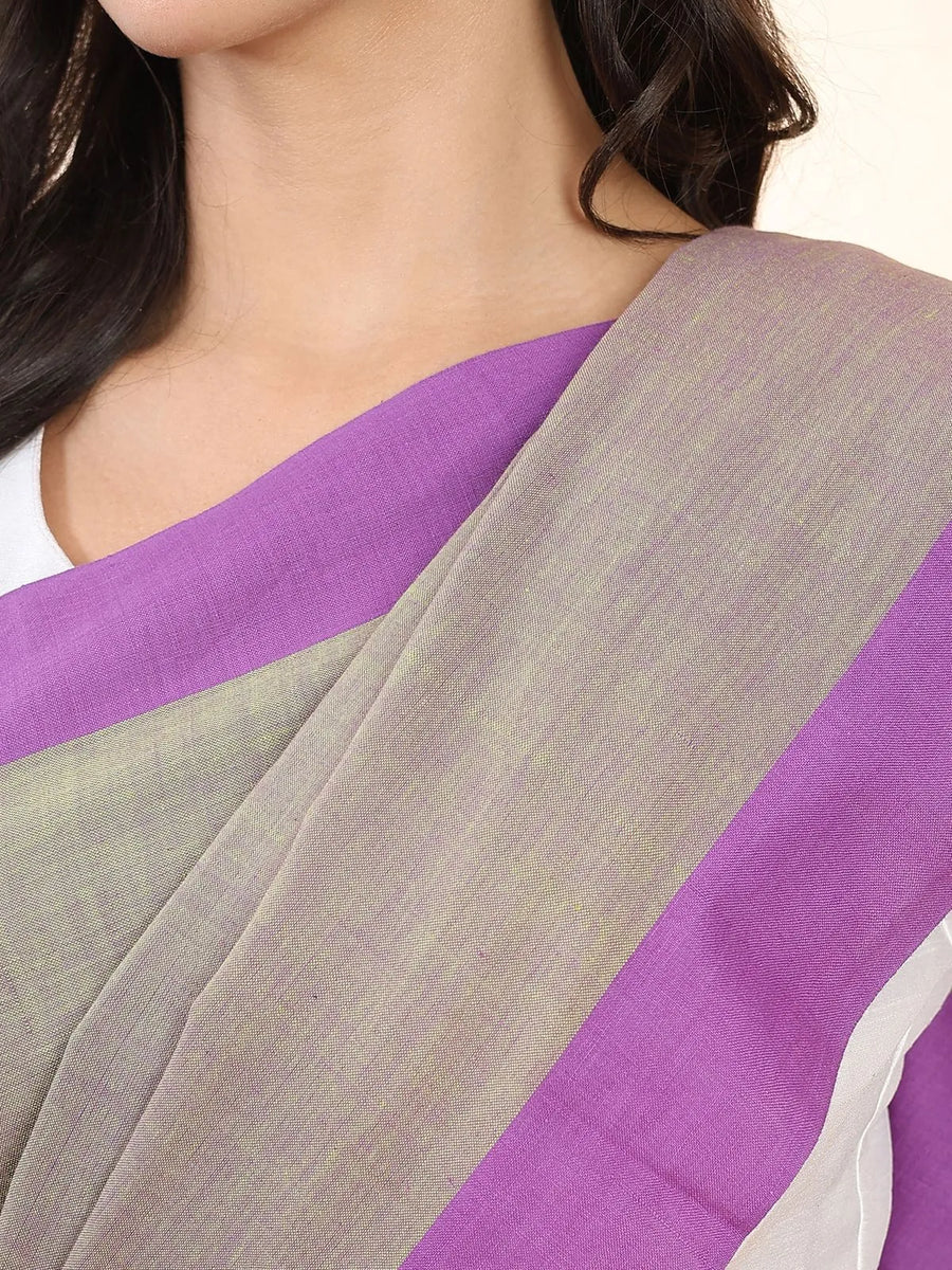 Handloom Cotton Grey Saree