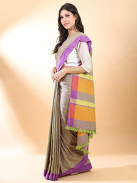 Handloom Cotton Grey Saree