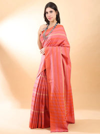 Handloom Cotton Peach Saree