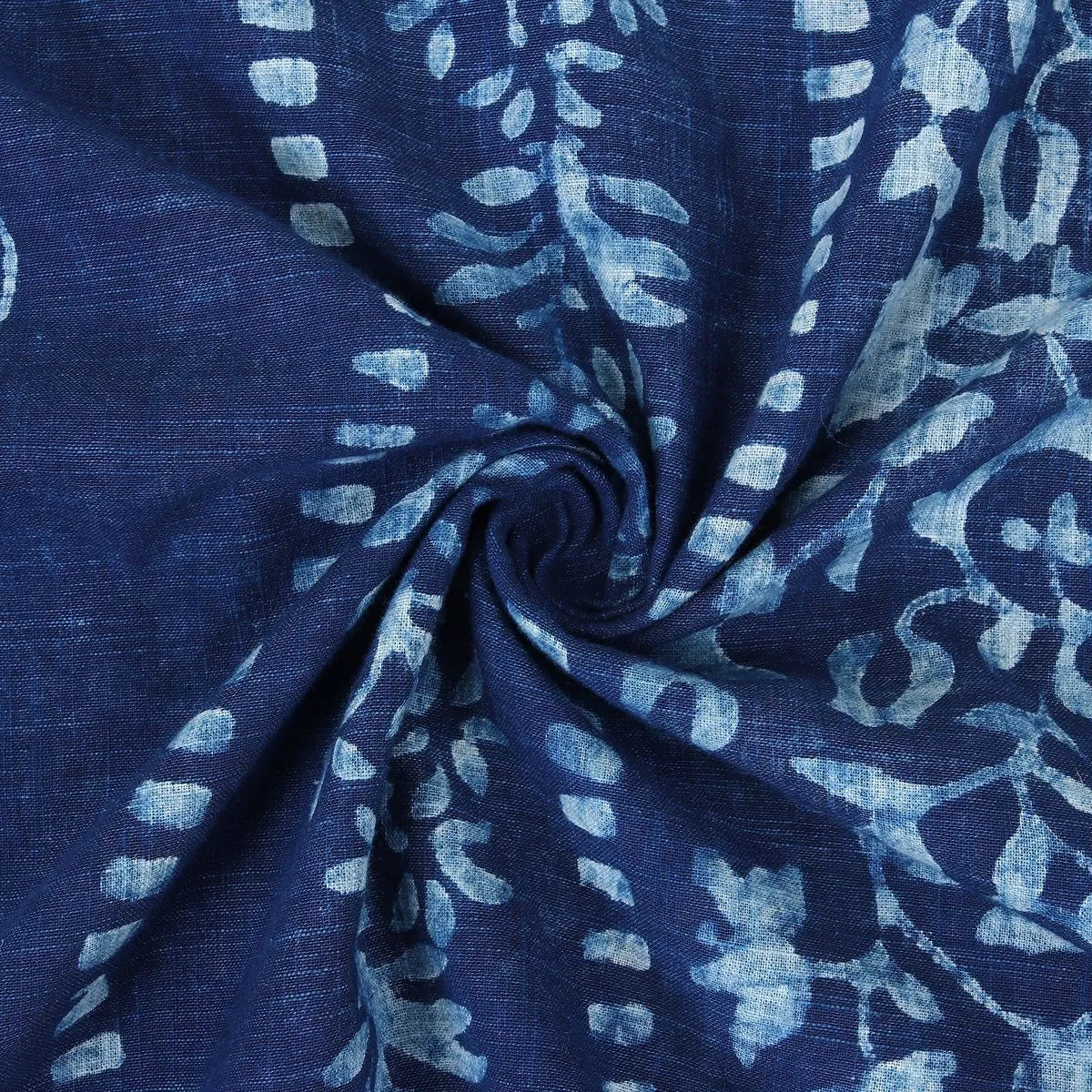 Indigo Floral Curtain