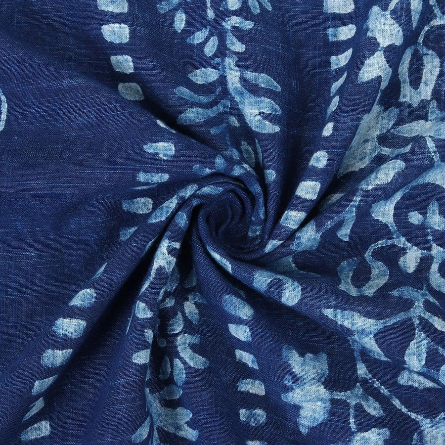 Indigo Floral Curtain