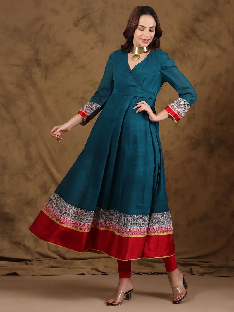Madhubani Angrakha Style Flared Kurta