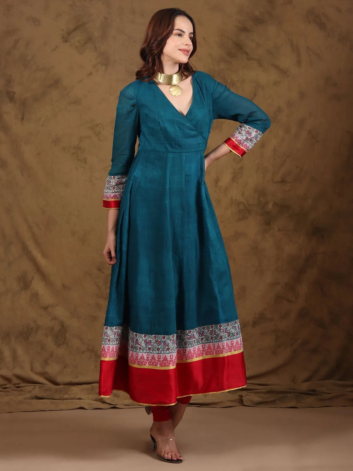 Madhubani Angrakha Style Flared Kurta