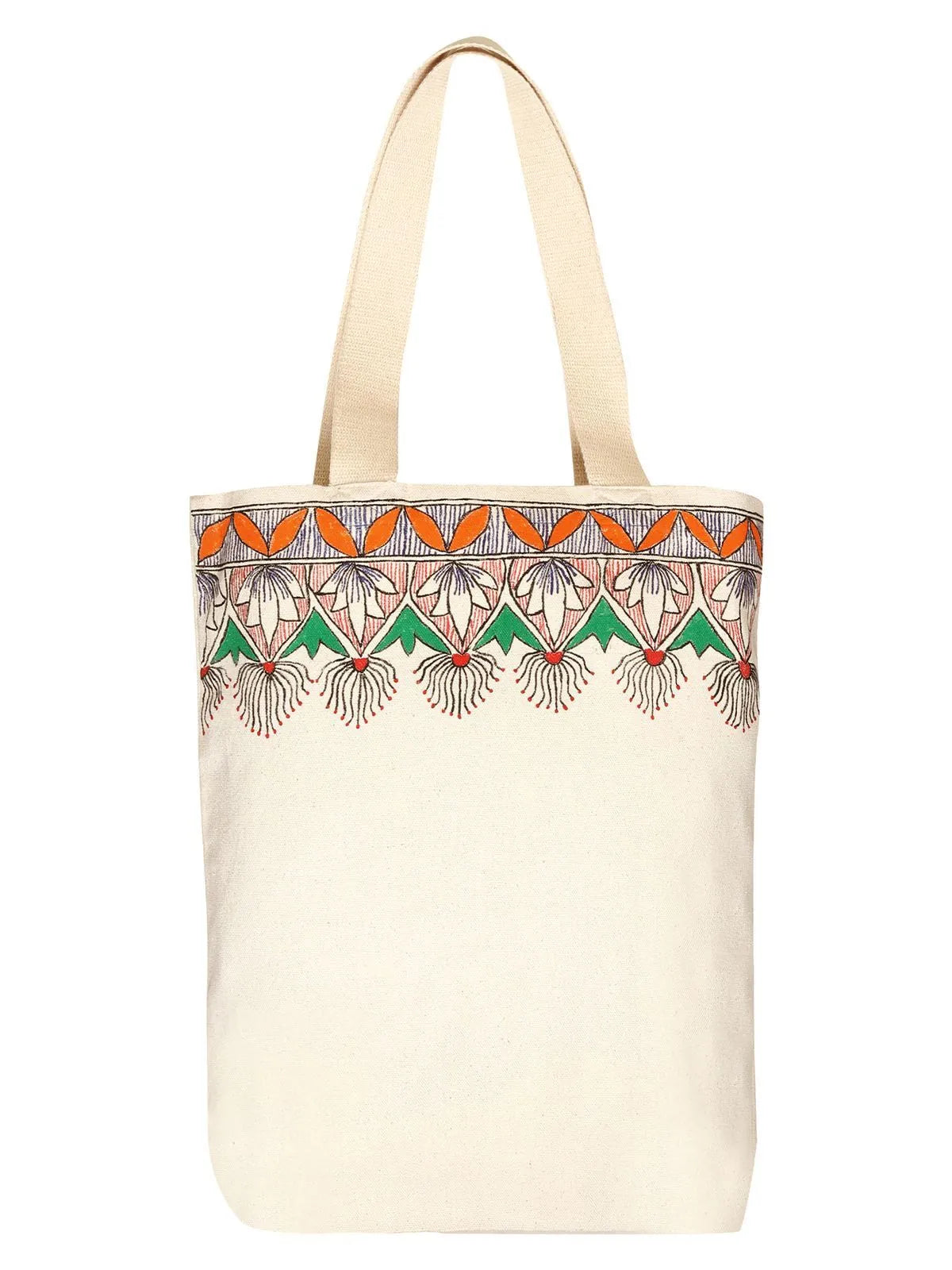 Madhubani Border Jhola Bag