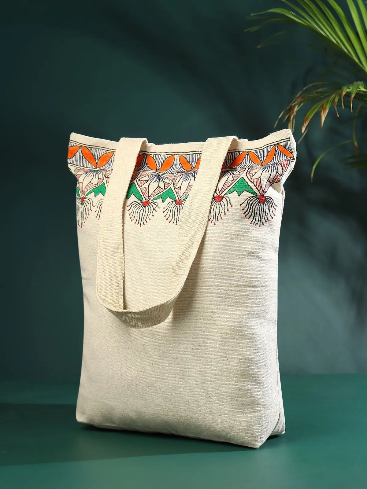 Madhubani Border Jhola Bag