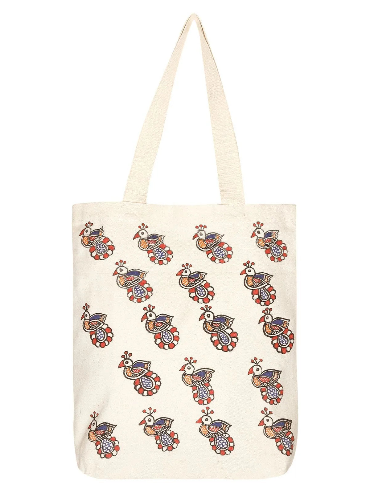 Madhubani peacock Jhola Bag