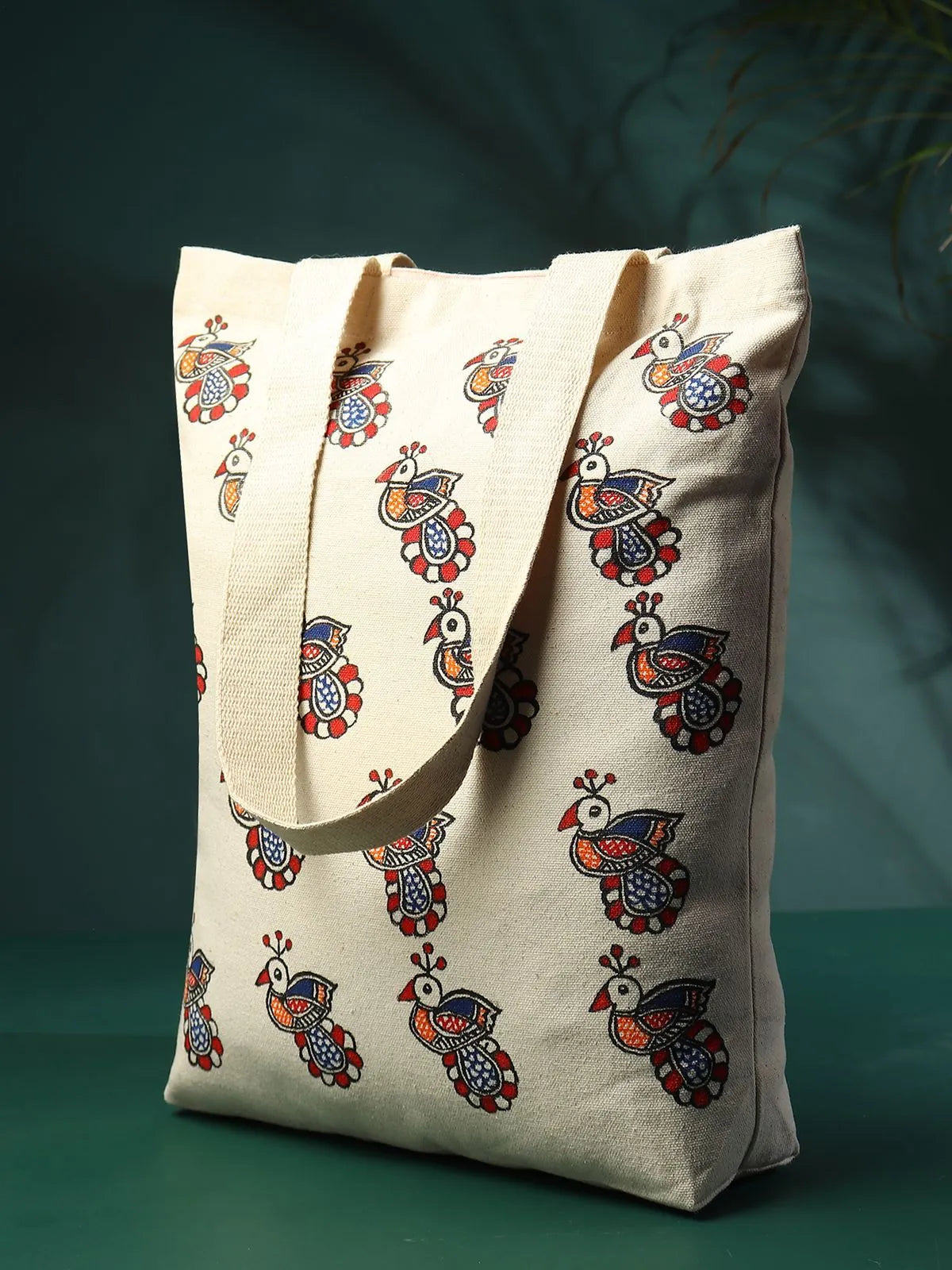 Madhubani peacock Jhola Bag