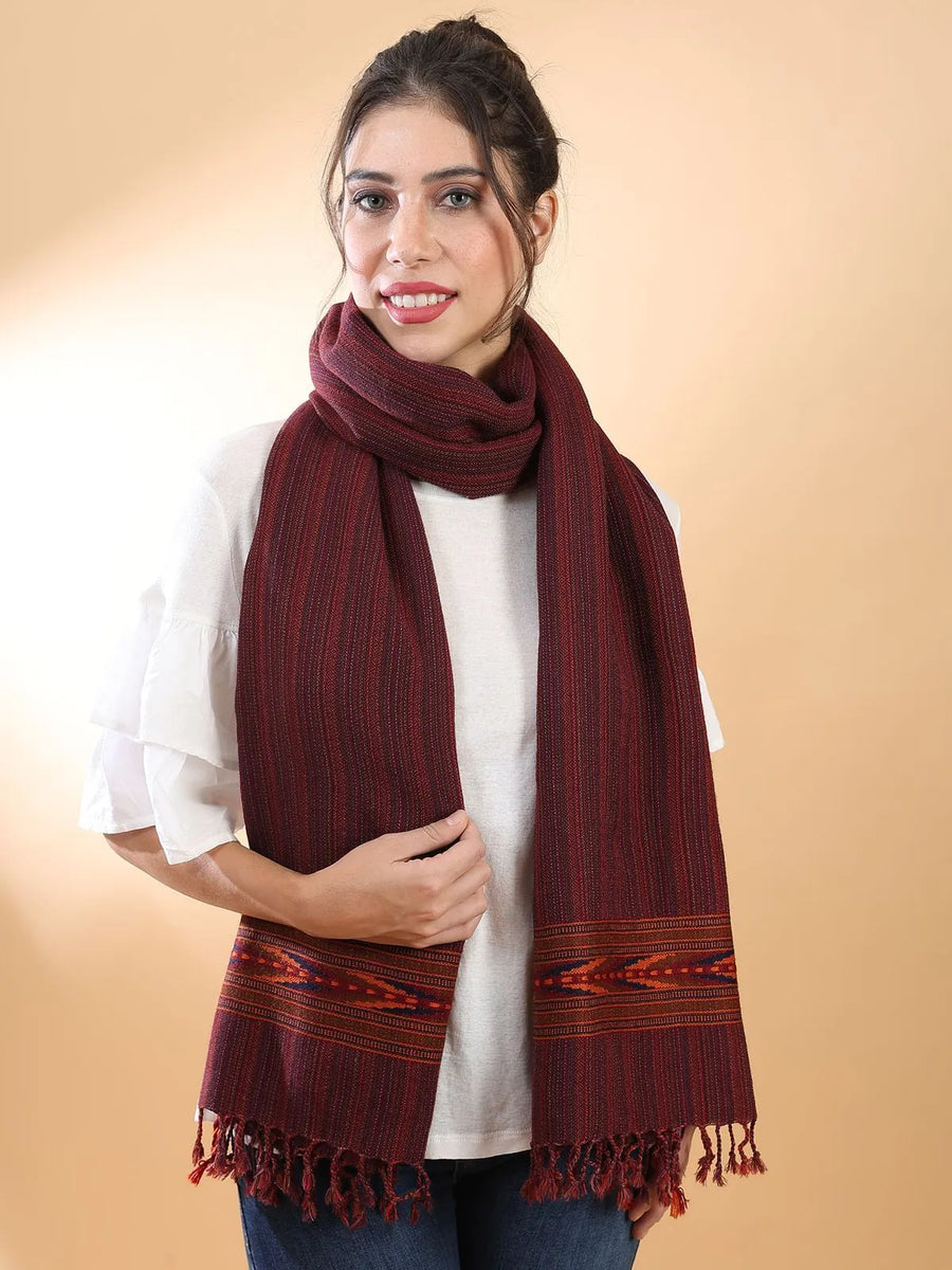 Maroon Himachali Shawl