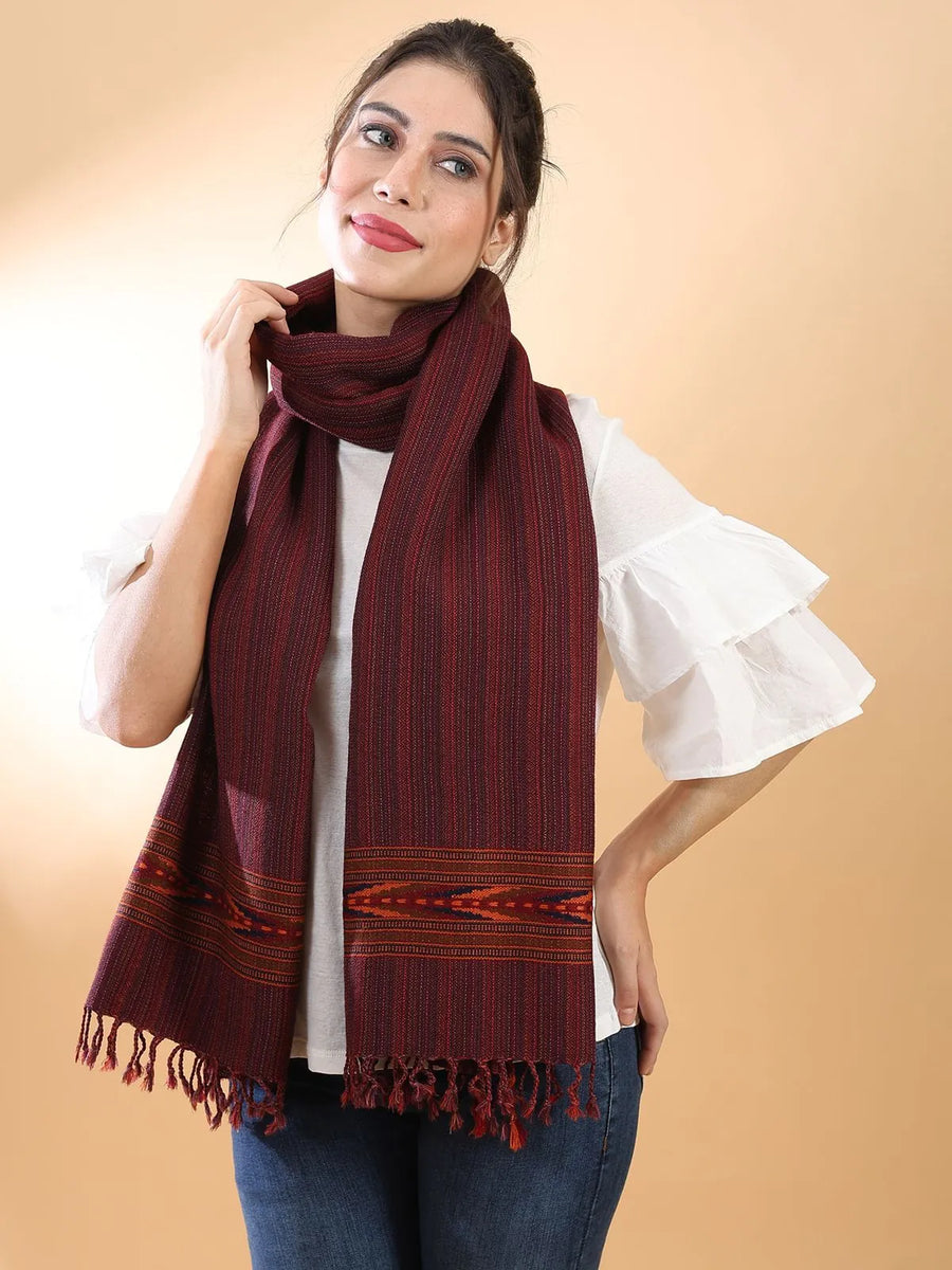 Maroon Himachali Shawl