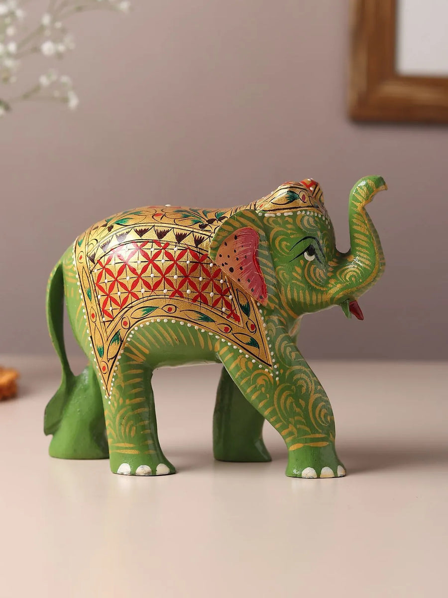 Meenakari Wood Elephant