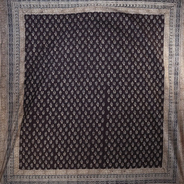 Midnight Buta Bed Cover, Hand Block-Printed Cotton