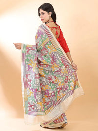 Multicolor Kantha Silk Saree