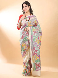 Multicolor Kantha Silk Saree