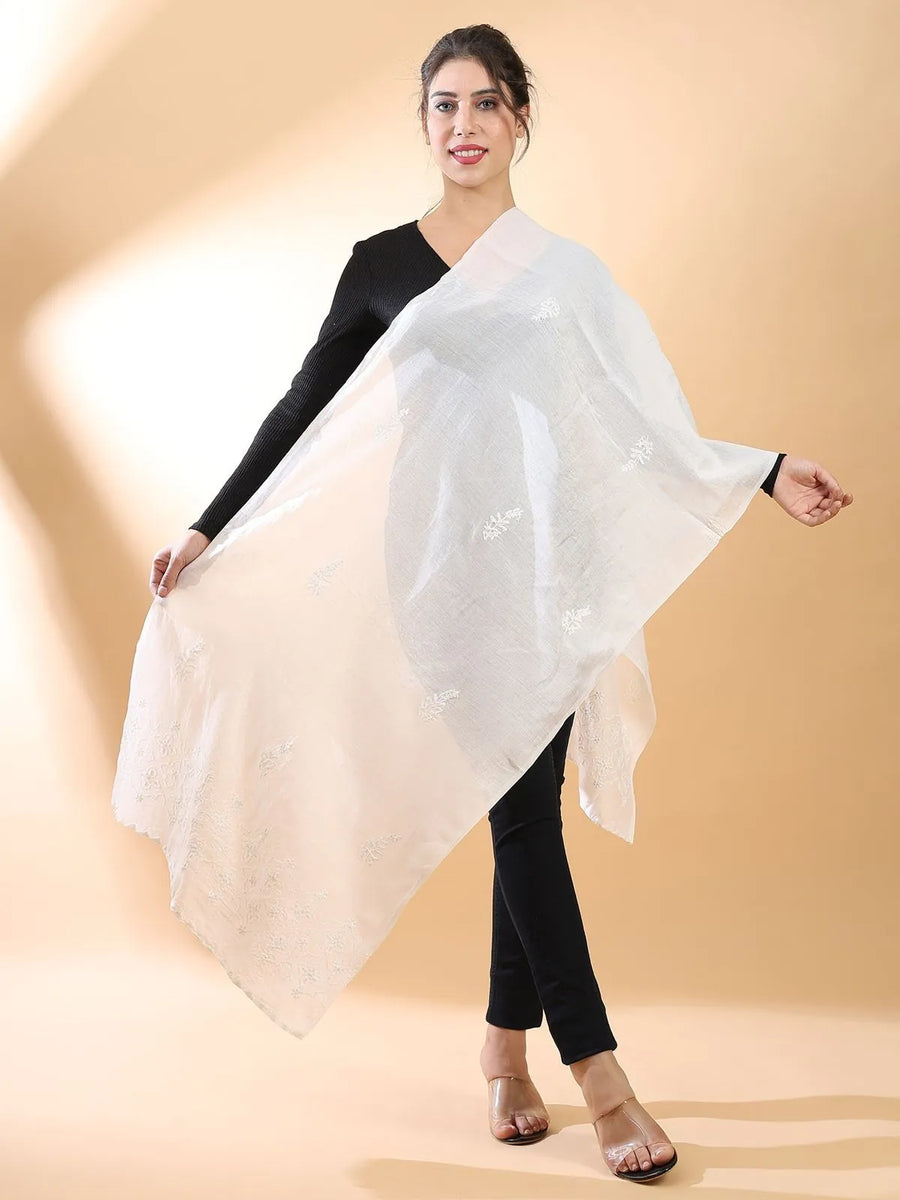 Off-White Chikankari Stole