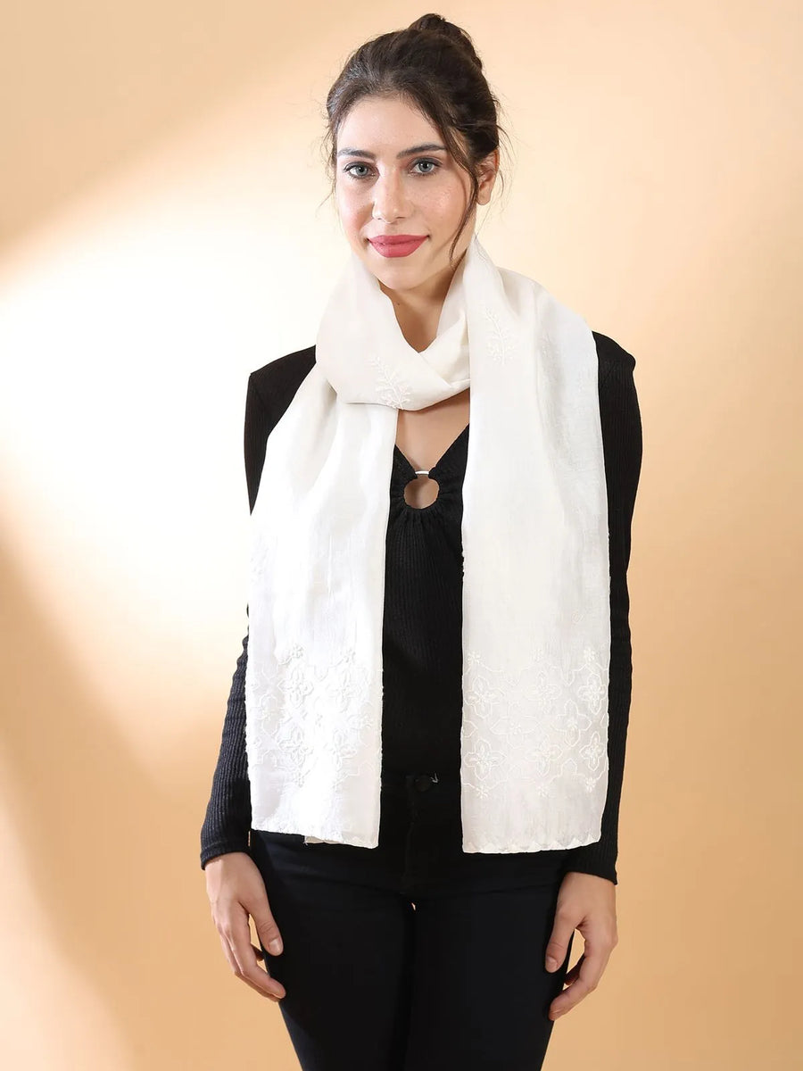Off-White Chikankari Stole