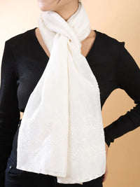 Off-White Chikankari Stole