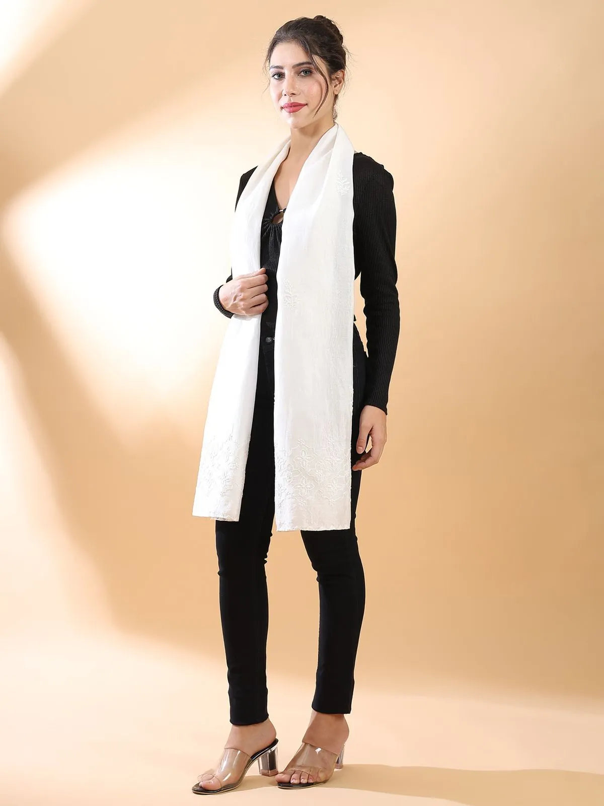 Off-White  Chikankari Stole