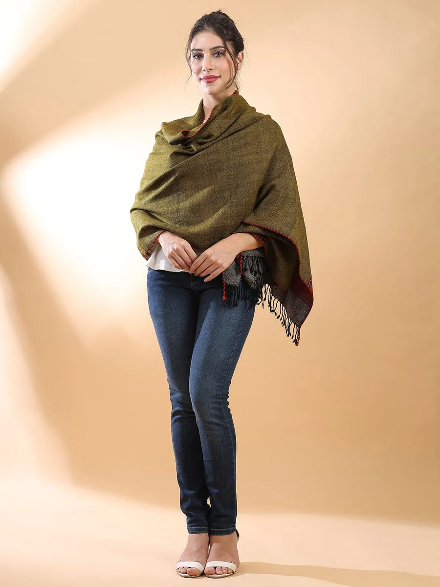Olive Himachali Shawl