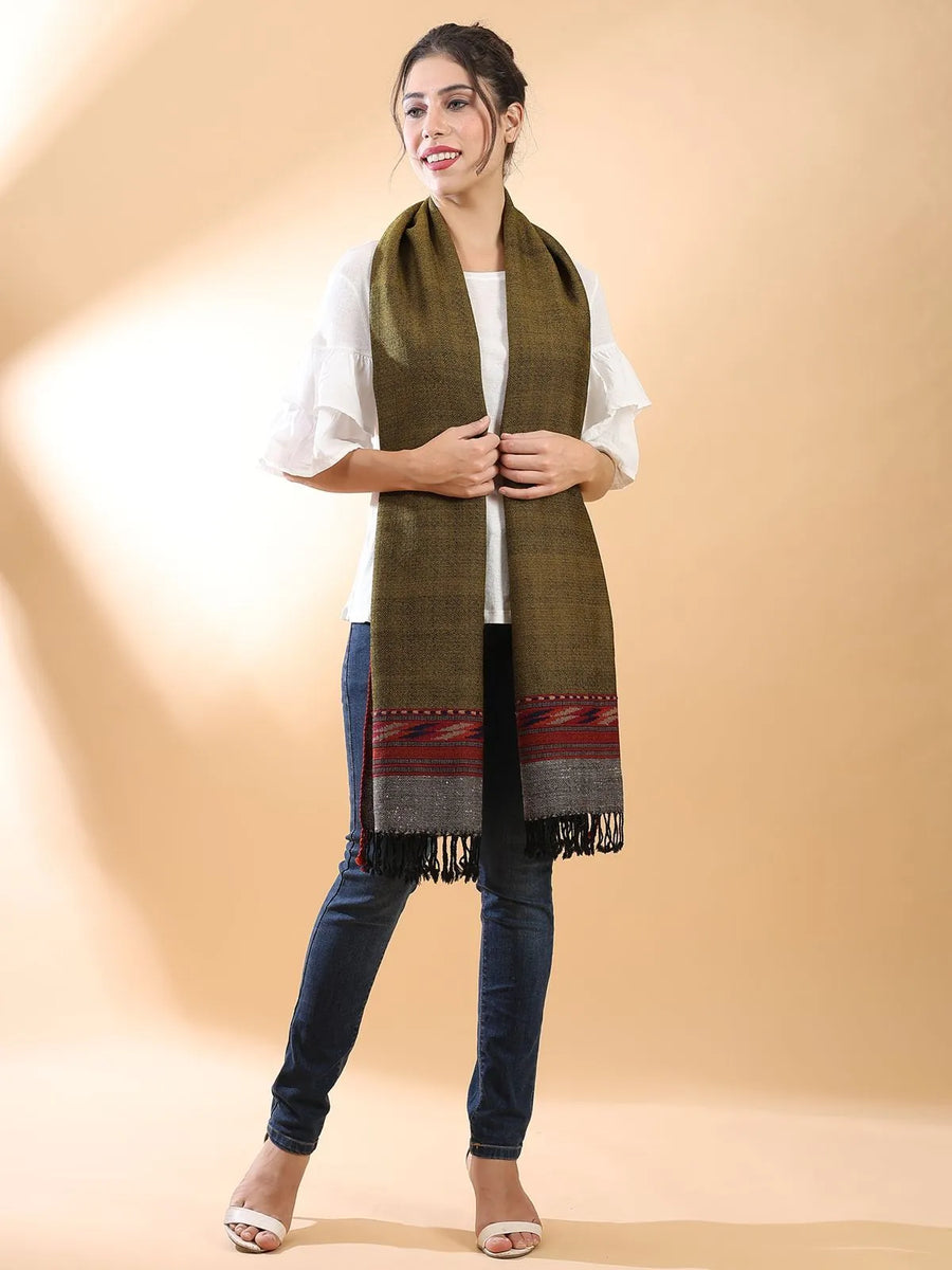 Olive Himachali Shawl