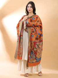 Orange Kalamkari Dupatta