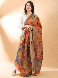 Orange Kalamkari Dupatta