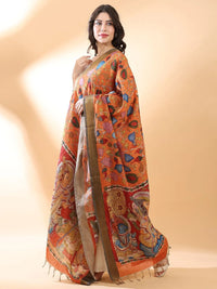 Orange Kalamkari Dupatta