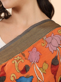 Orange Kalamkari Dupatta