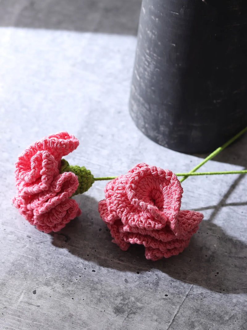 Peach Crochet Carnation