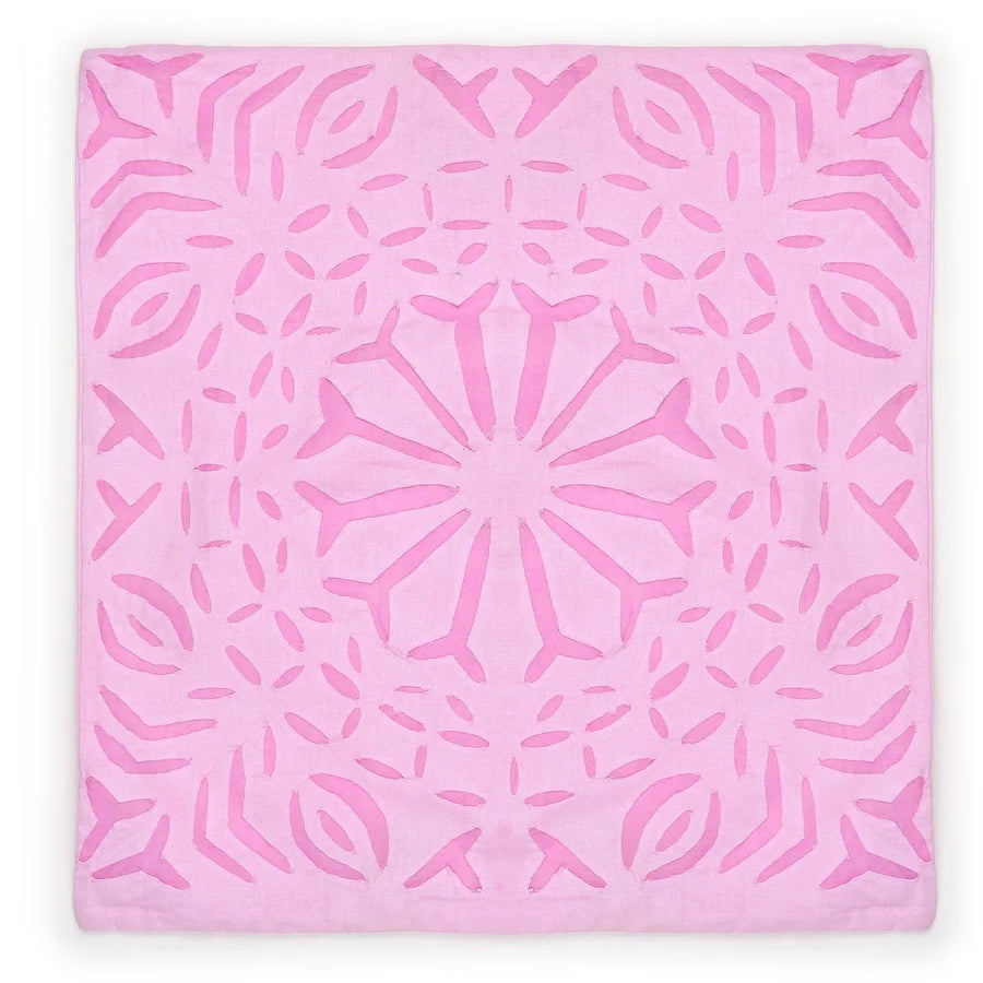 Pink Applique Cushion Cover