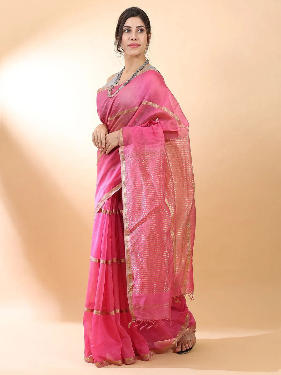 Pink Handloom Silk Saree