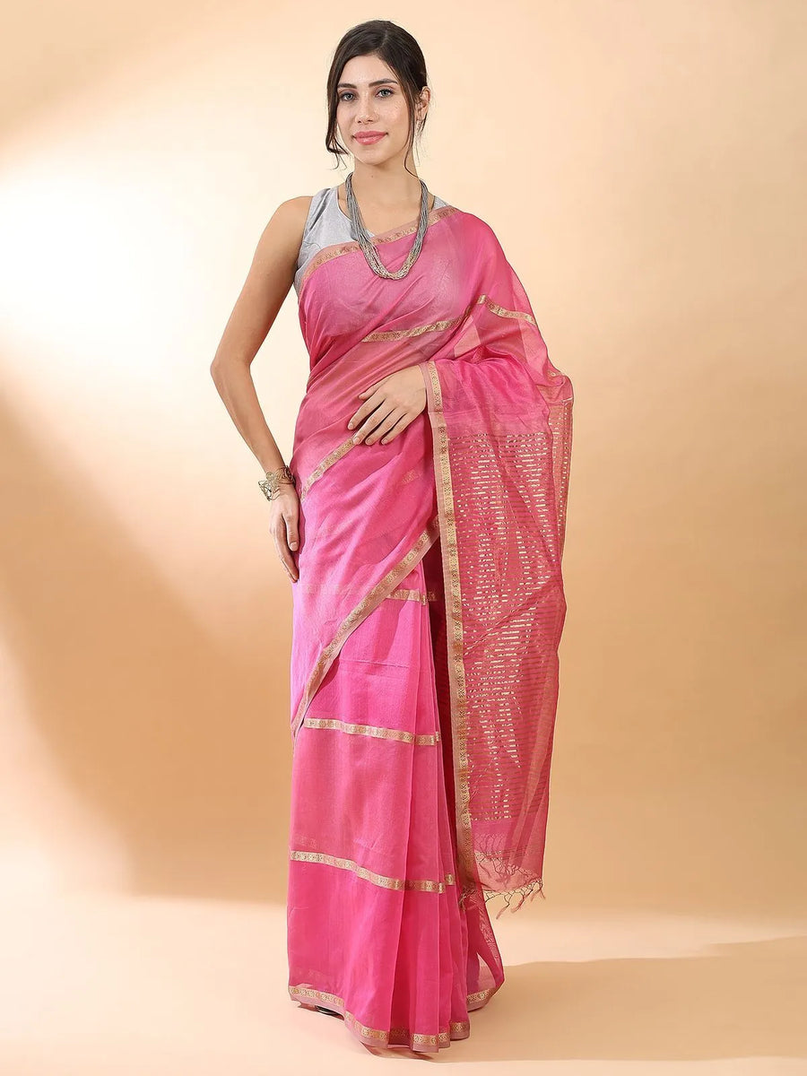 Pink Handloom Silk Saree