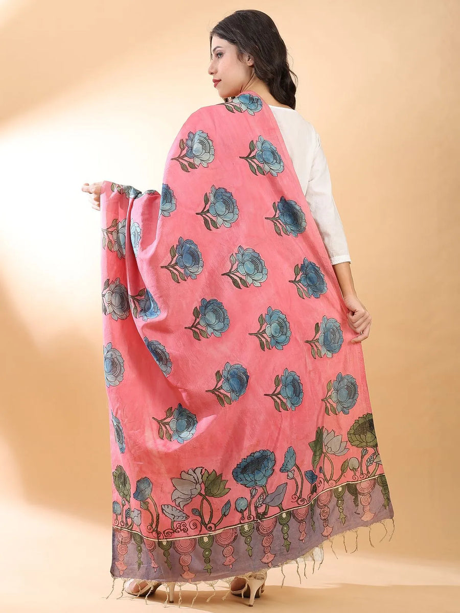 Pink Kalamkari Dupatta