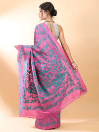 Pink Kantha Silk Saree