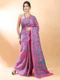 Pink Kantha Silk Saree