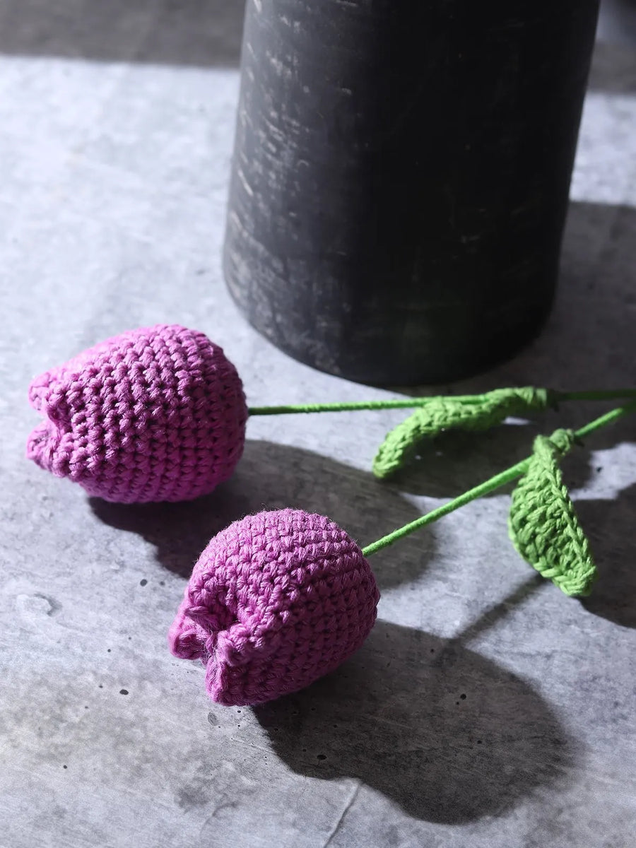 Purple Crocheted Tulips