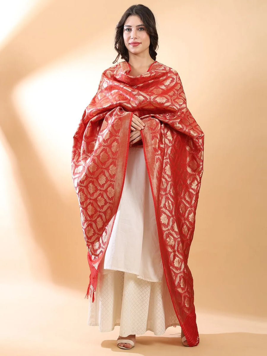 Red Banarasi Dupatta