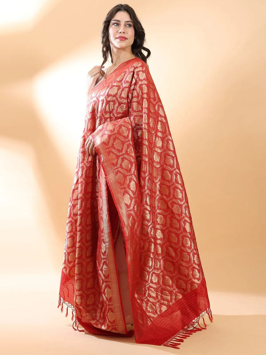 Red Banarasi Dupatta