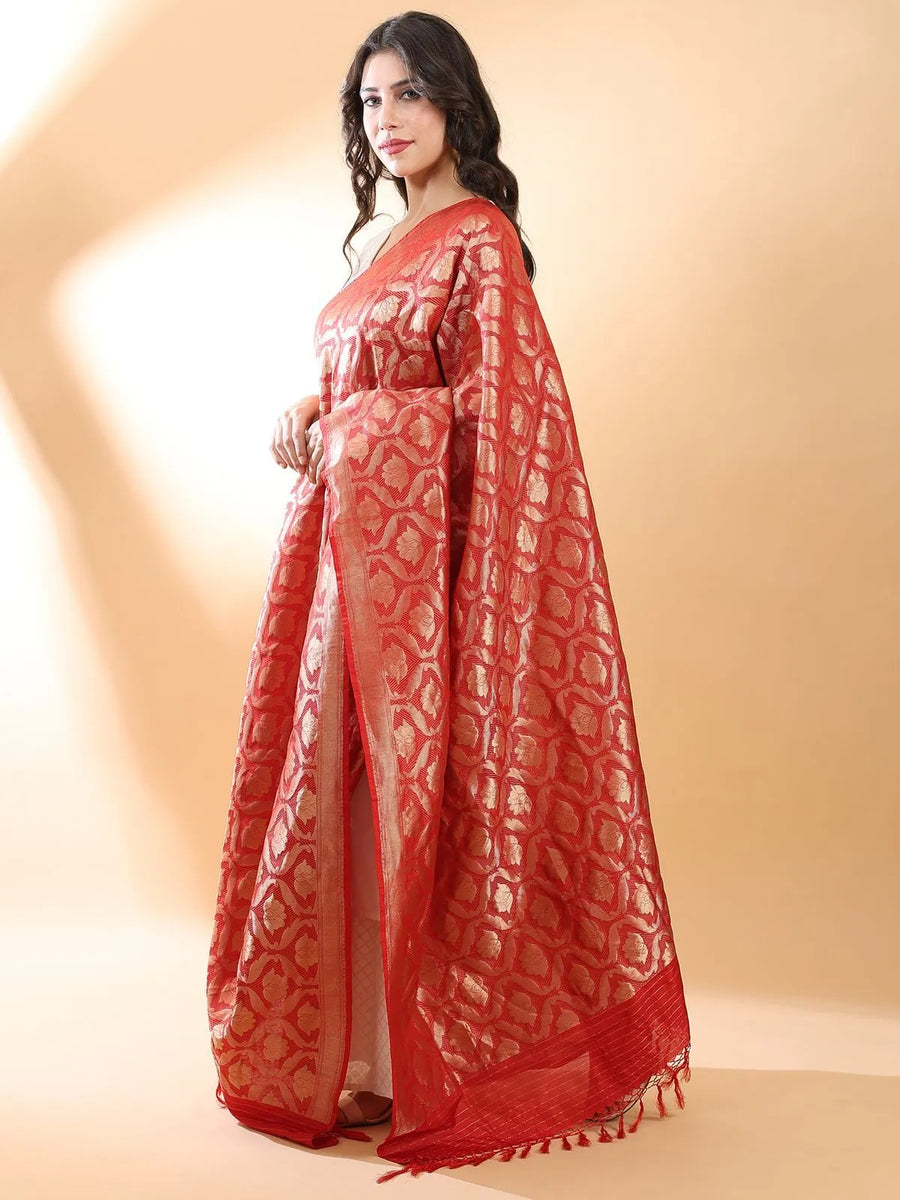 Red Banarasi Dupatta
