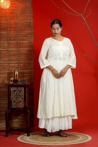 White Chikankari Anarkali Kurta
