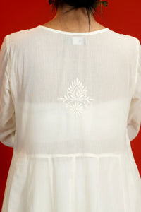 White Chikankari Anarkali Kurta