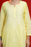 Yellow Chikankari Anarkali Kurta
