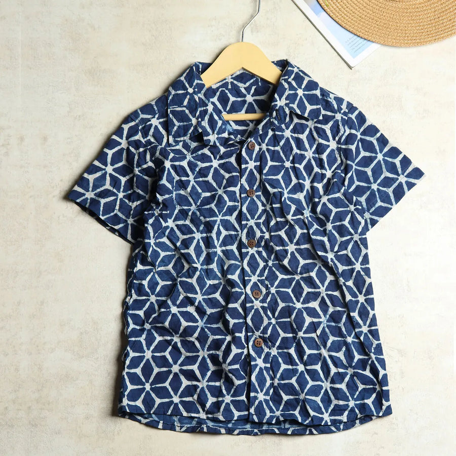 Star Block Print Boys Shirt