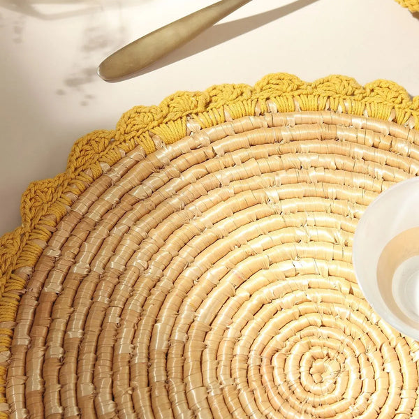 Wheat Grass Table Mat | Handmade Round, Hardoi UP