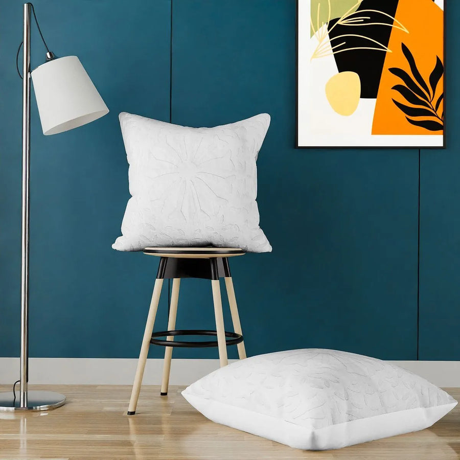 White Applique Cushion Cover