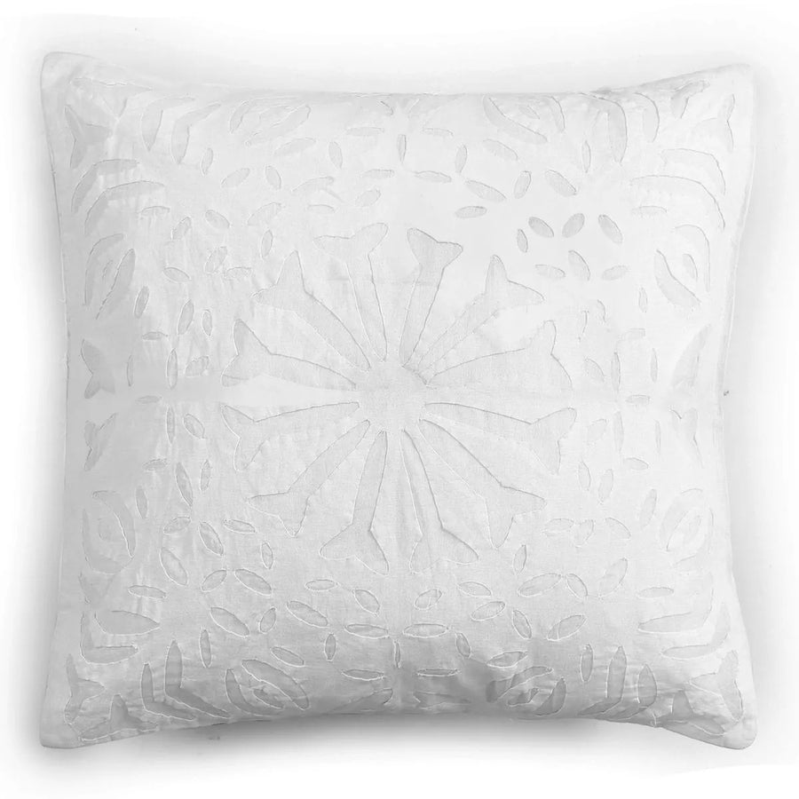 White Applique Cushion Cover