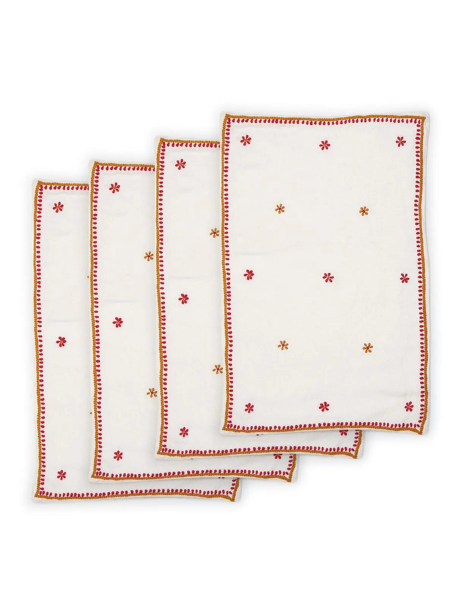White Chikankari Table Mat