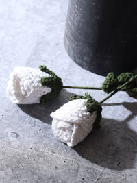 White Crochet Rose